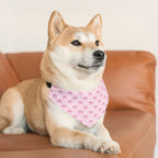 Cute Pink Bow Pet Bandana With Adjustable Collar