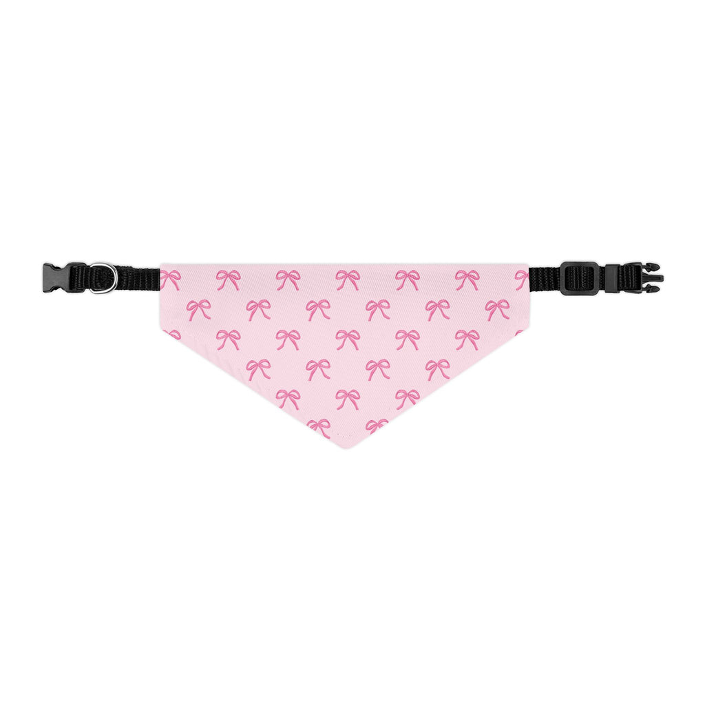Cute Pink Bow Pet Bandana With Adjustable Collar