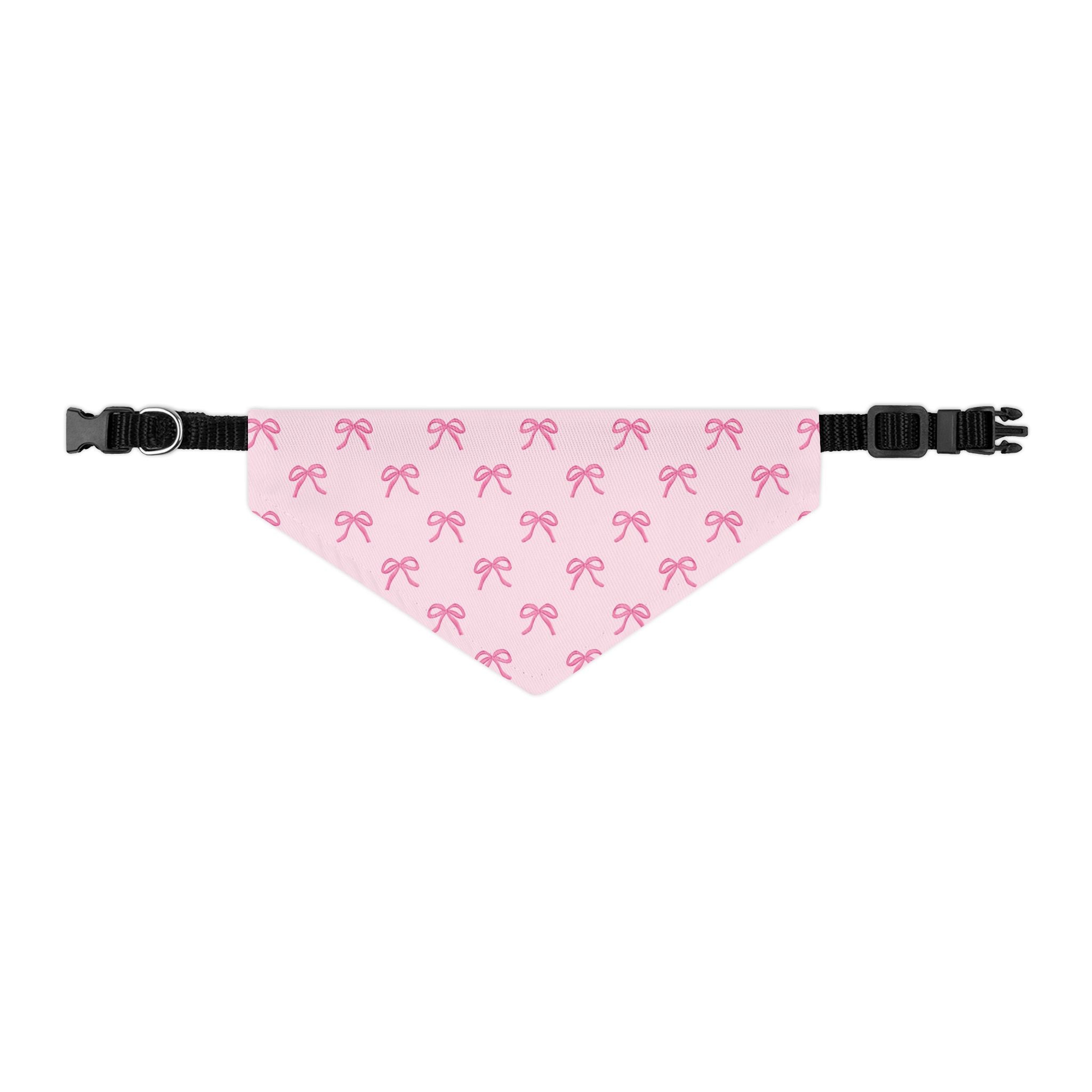 Cute Pink Bow Pet Bandana With Adjustable Collar