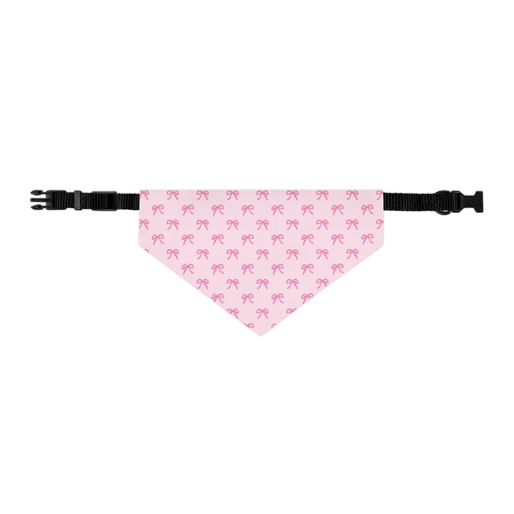 Cute Pink Bow Pet Bandana With Adjustable Collar