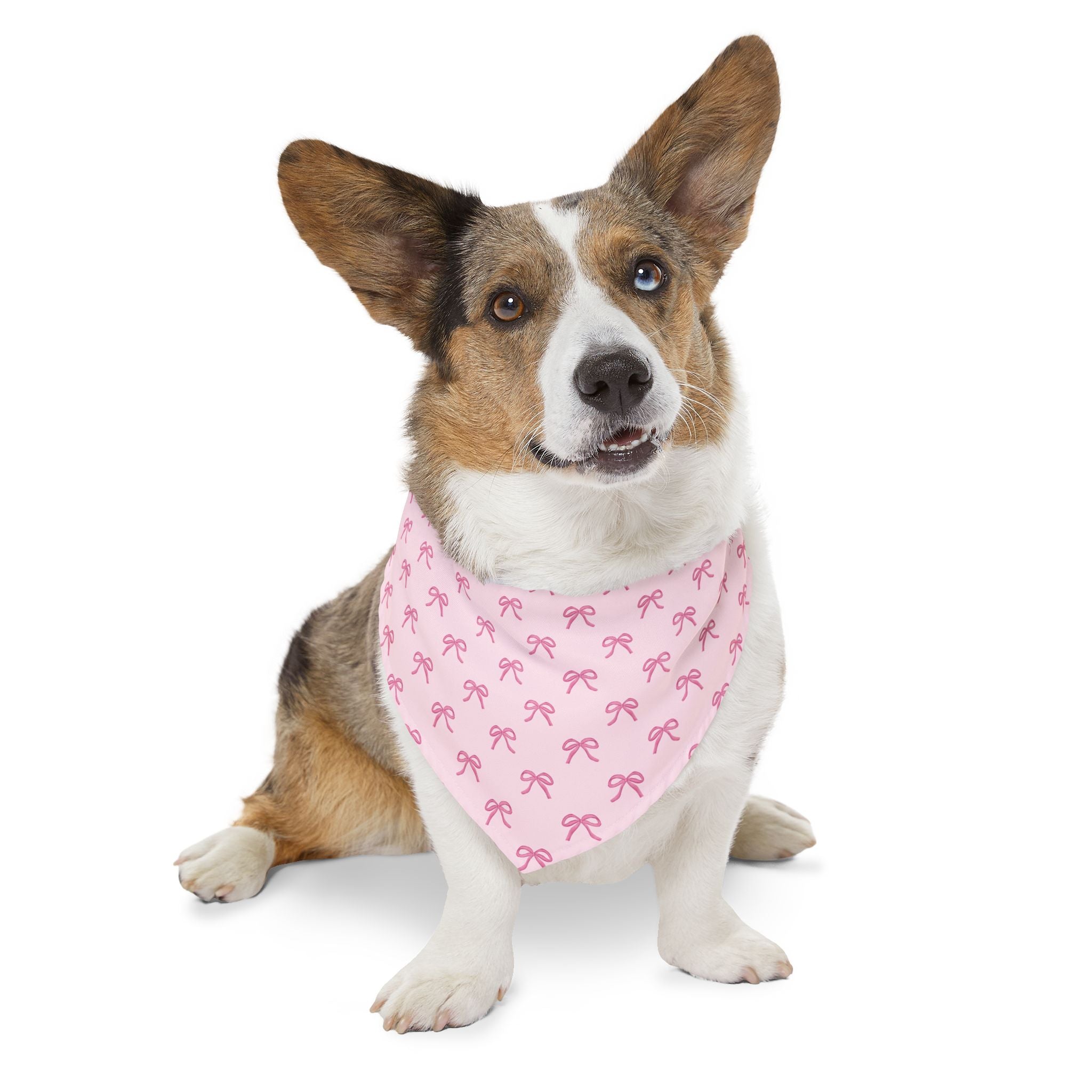 Cute Pink Bow Pet Bandana With Adjustable Collar