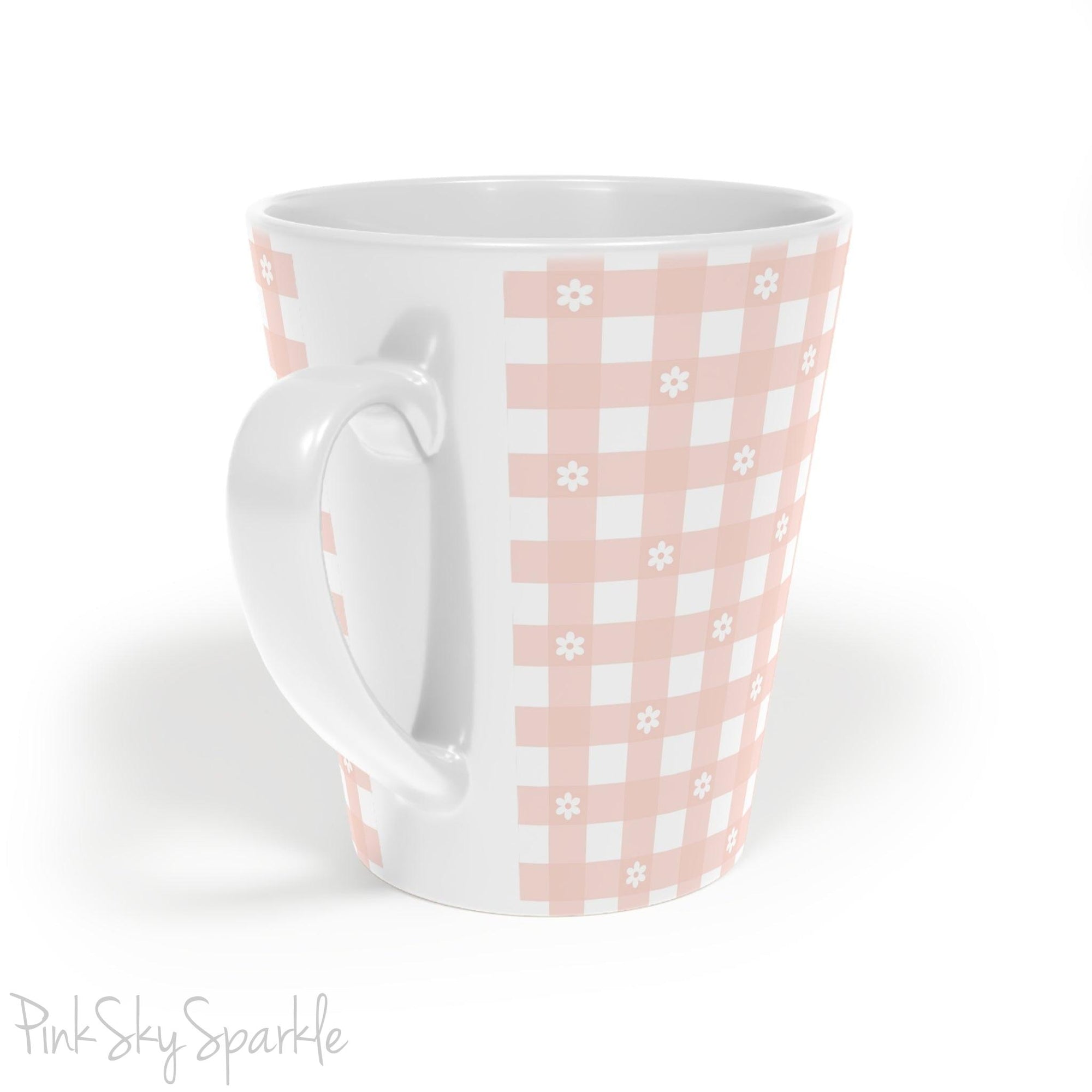 Daisy Plaid Latte Mug