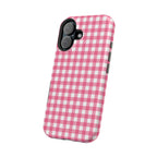 Dark Pink Gingham Magnetic iPhone Case