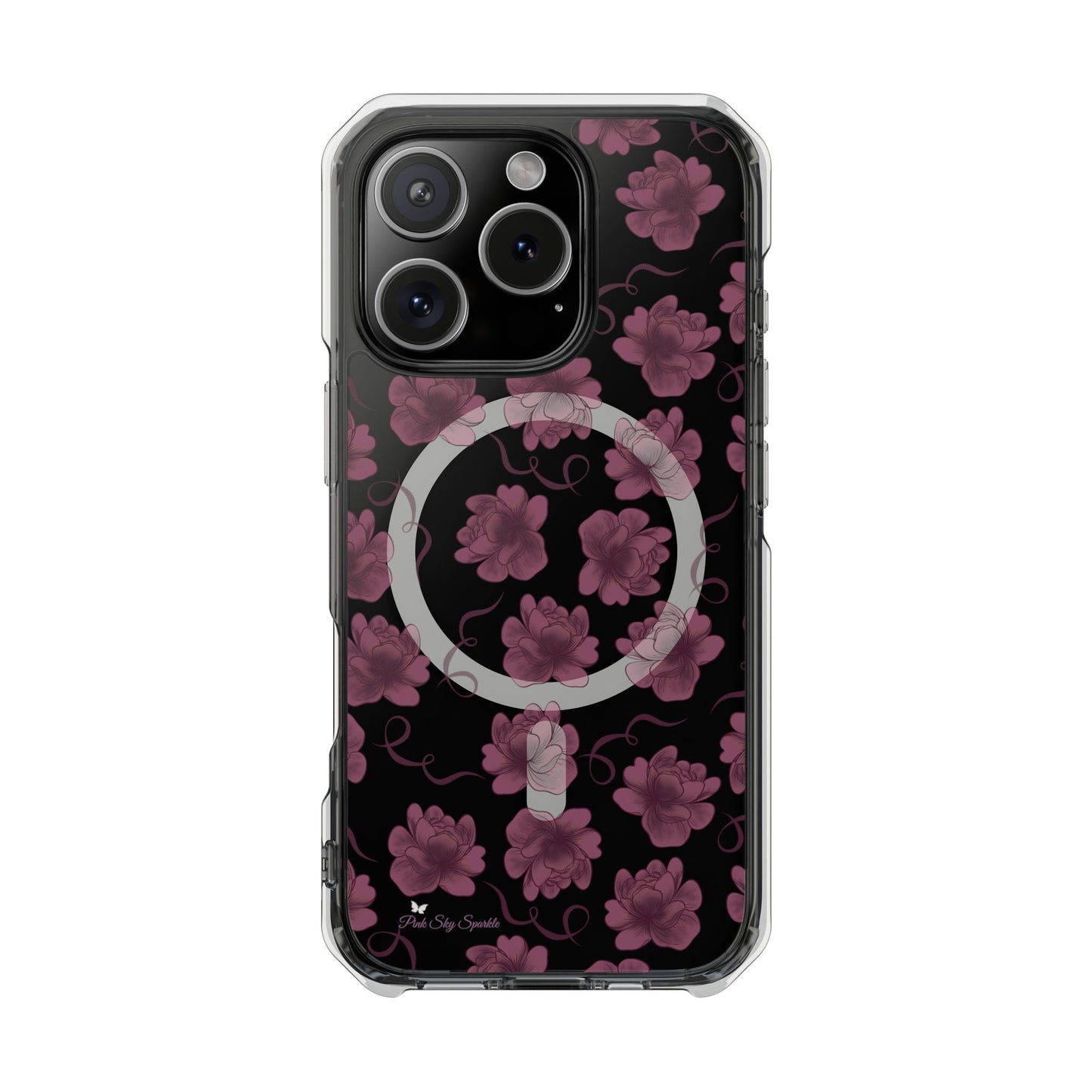 Deep Floral Magnetic Clear Impact iPhone Case