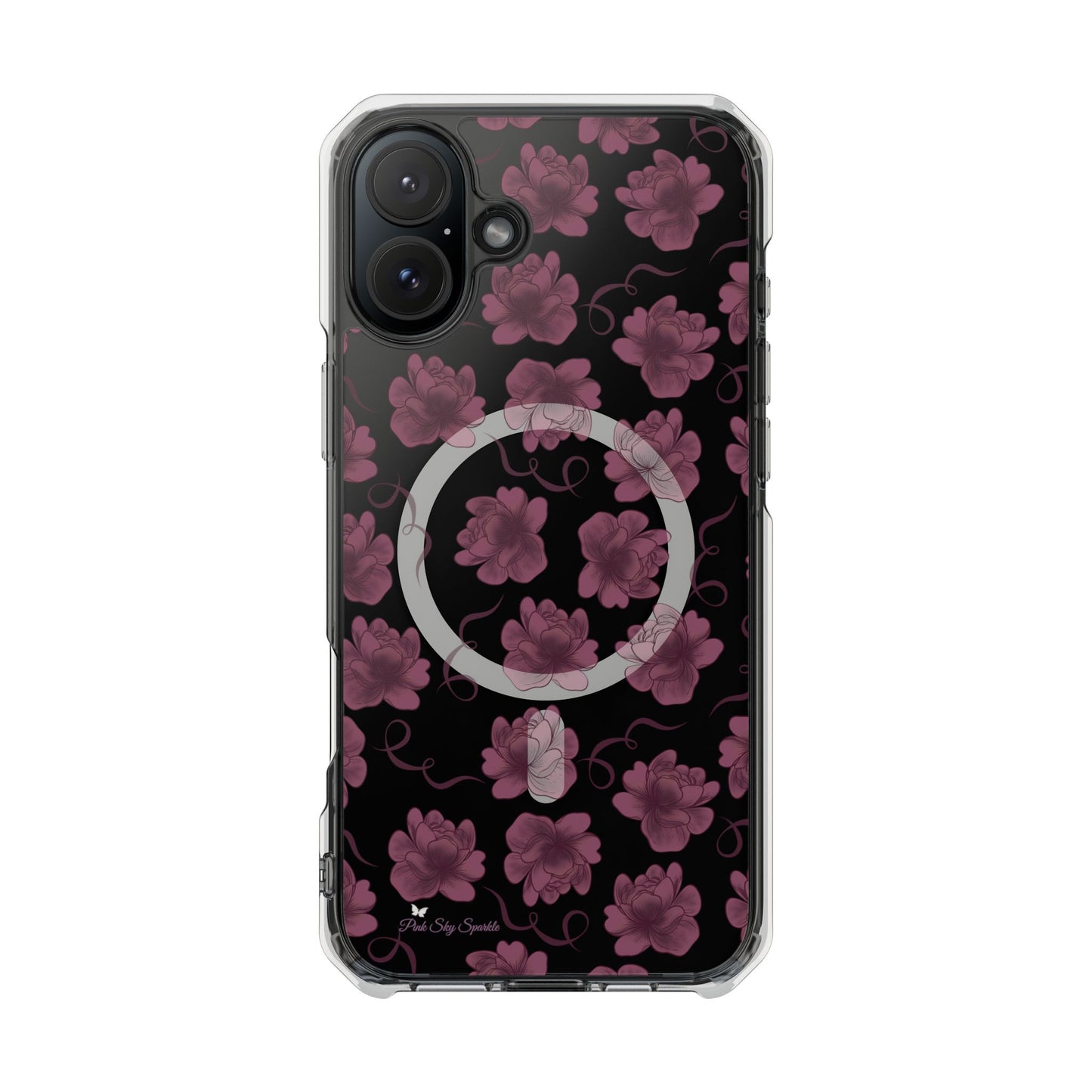 Deep Floral Magnetic Clear Impact iPhone Case