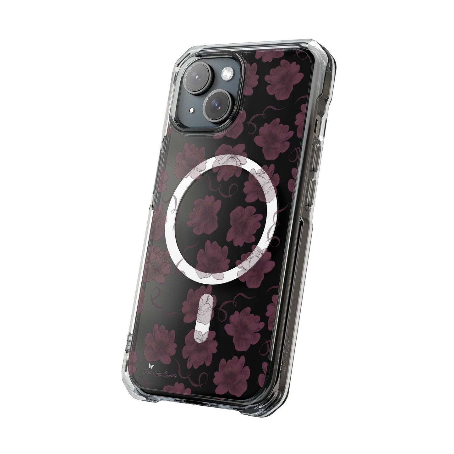 Deep Floral Magnetic Clear Impact iPhone Case