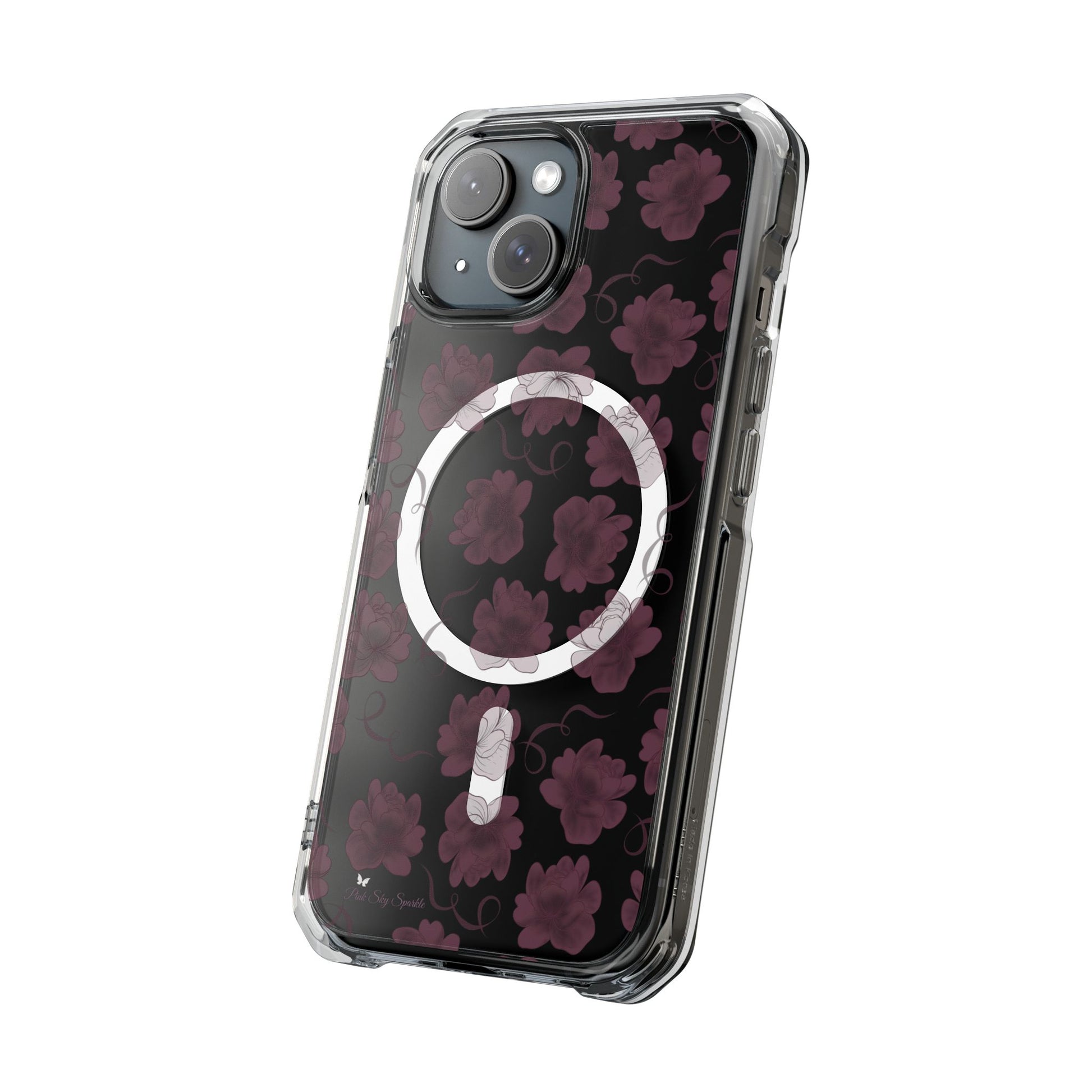 Deep Floral Magnetic Clear Impact iPhone Case