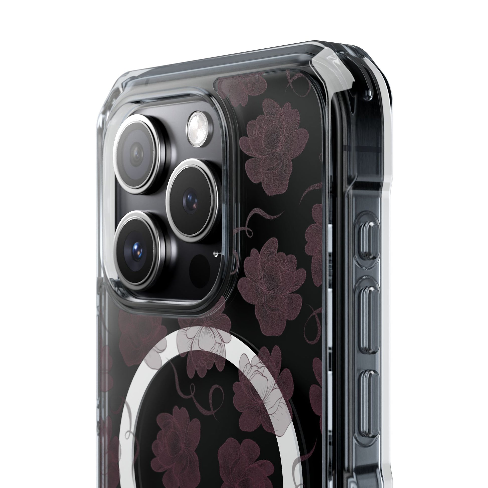 Deep Floral Magnetic Clear Impact iPhone Case