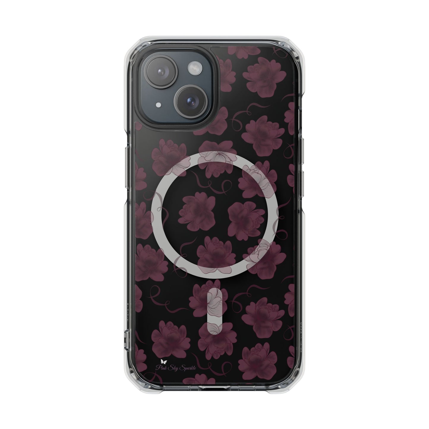 Deep Floral Magnetic Clear Impact iPhone Case