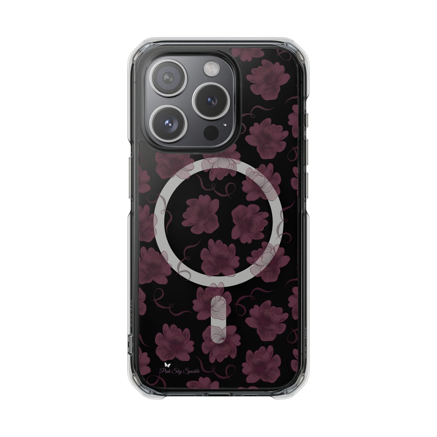 Deep Floral Magnetic Clear Impact iPhone Case