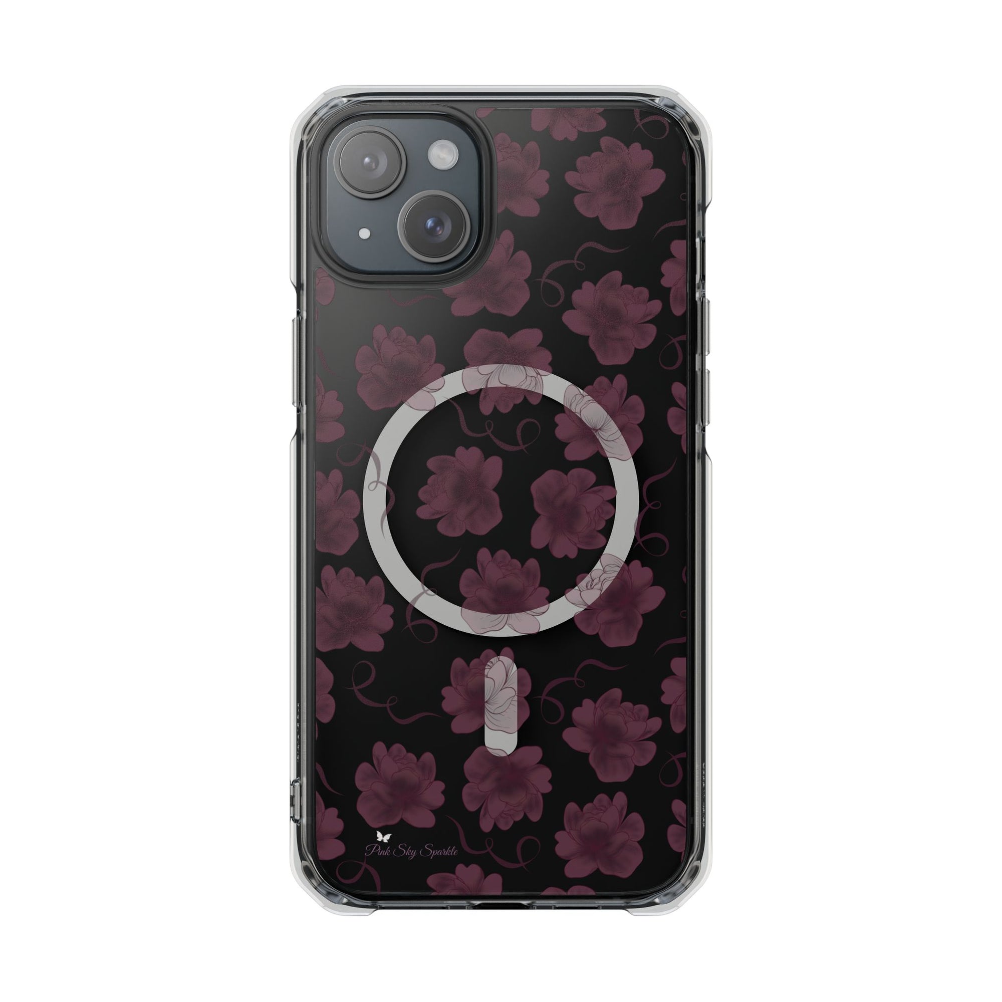 Deep Floral Magnetic Clear Impact iPhone Case