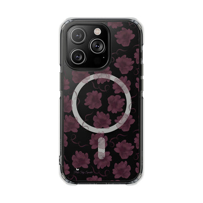 Deep Floral Magnetic Clear Impact iPhone Case