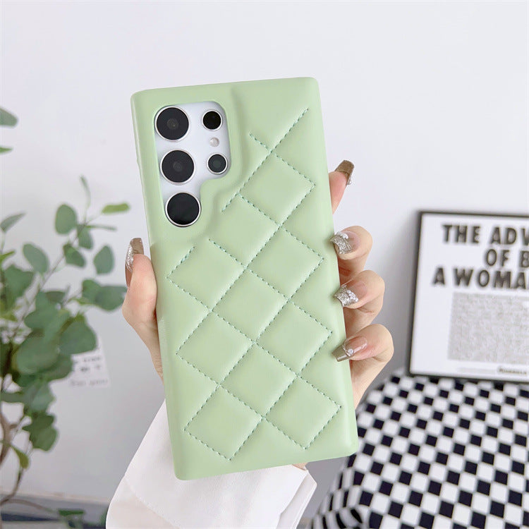 Diamond Plaid Faux Leather Phone Case for Samsung Galaxy