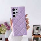 Diamond Plaid Faux Leather Phone Case for Samsung Galaxy