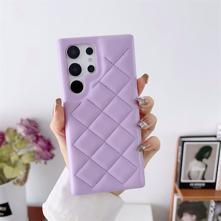 Diamond Plaid Faux Leather Phone Case for Samsung Galaxy