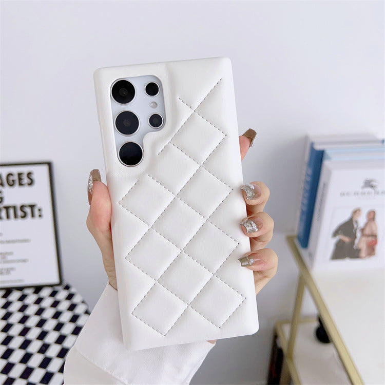 Diamond Plaid Faux Leather Phone Case for Samsung Galaxy