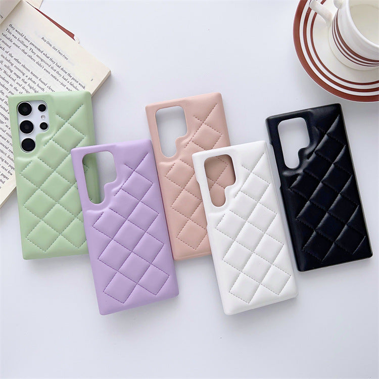 Diamond Plaid Faux Leather Phone Case for Samsung Galaxy