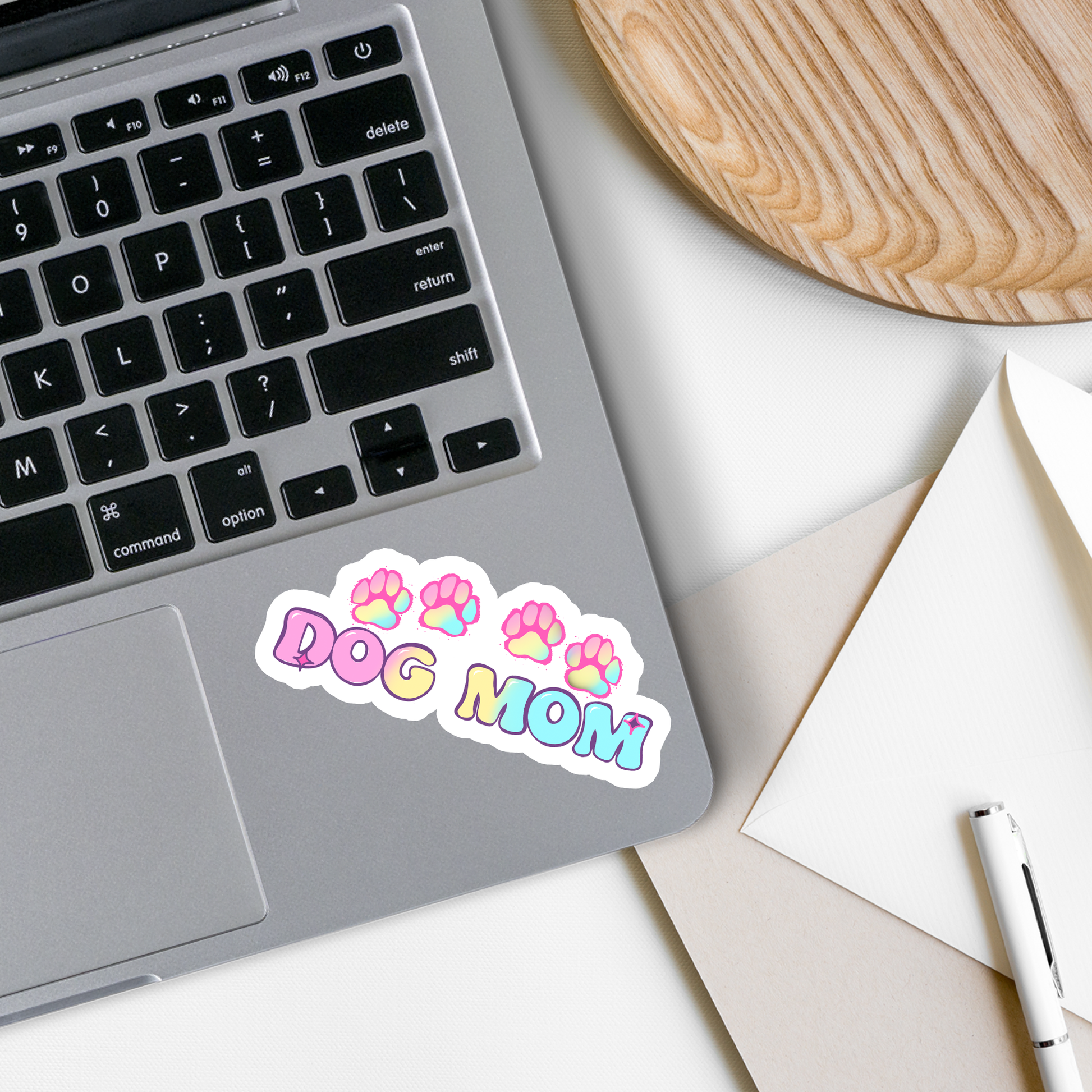 Dog Mom Waterproof Sticker for laptops, water bottles, journals and more.