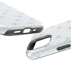 Dot Dot Bow Magnetic iPhone Case – Cute Light Blue Bow & Polka Dot Phone Case