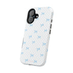 Dot Dot Bow Magnetic iPhone Case – Cute Light Blue Bow & Polka Dot Phone Case
