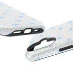 Dot Dot Bow Magnetic iPhone Case – Cute Light Blue Bow & Polka Dot Phone Case