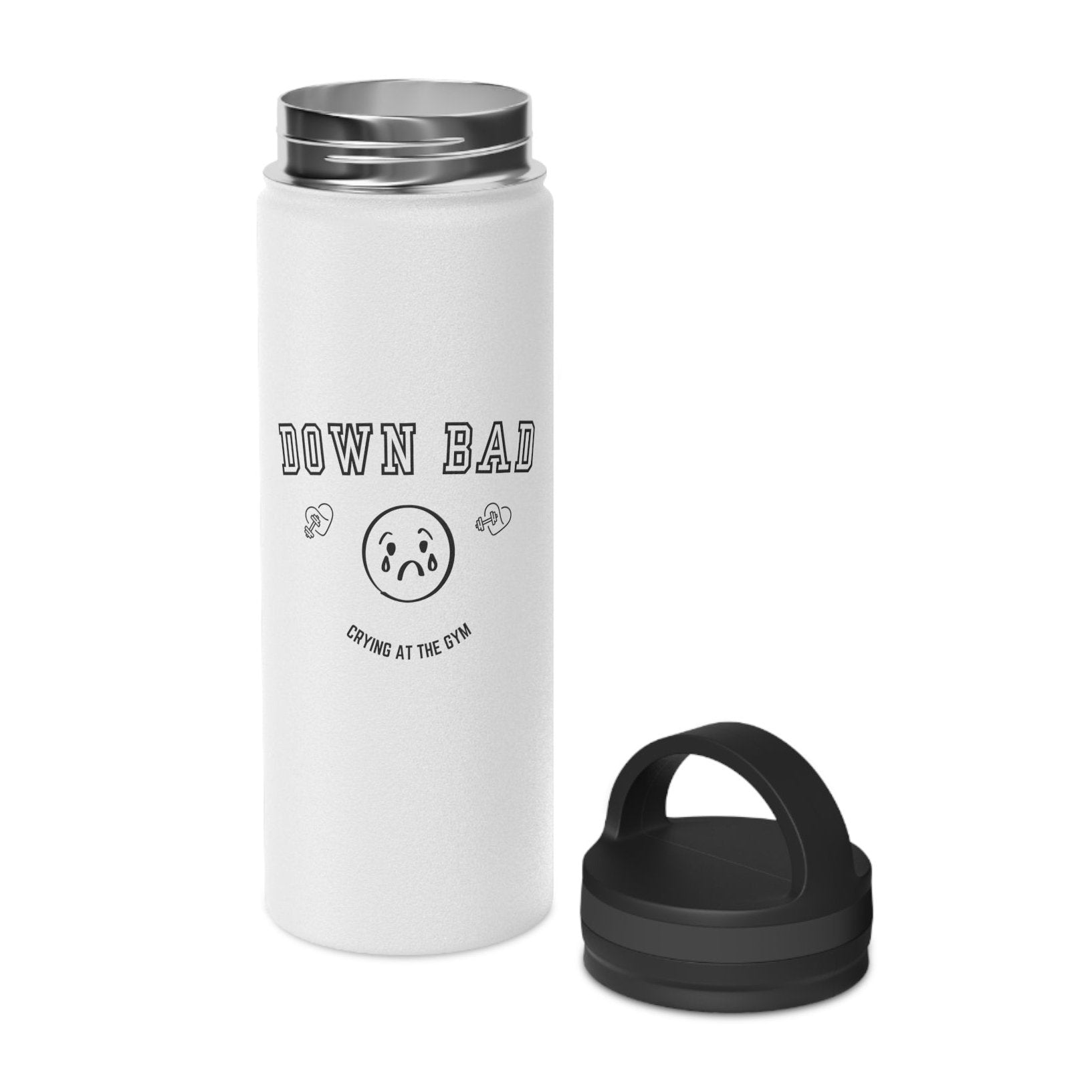 Down Bad Stainless Steel Water Bottle, Handle Lid