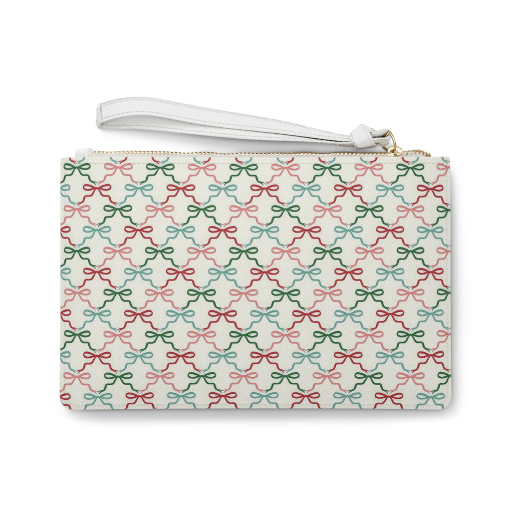 Festive Bows Clutch Bag - Pink Sky Sparkle