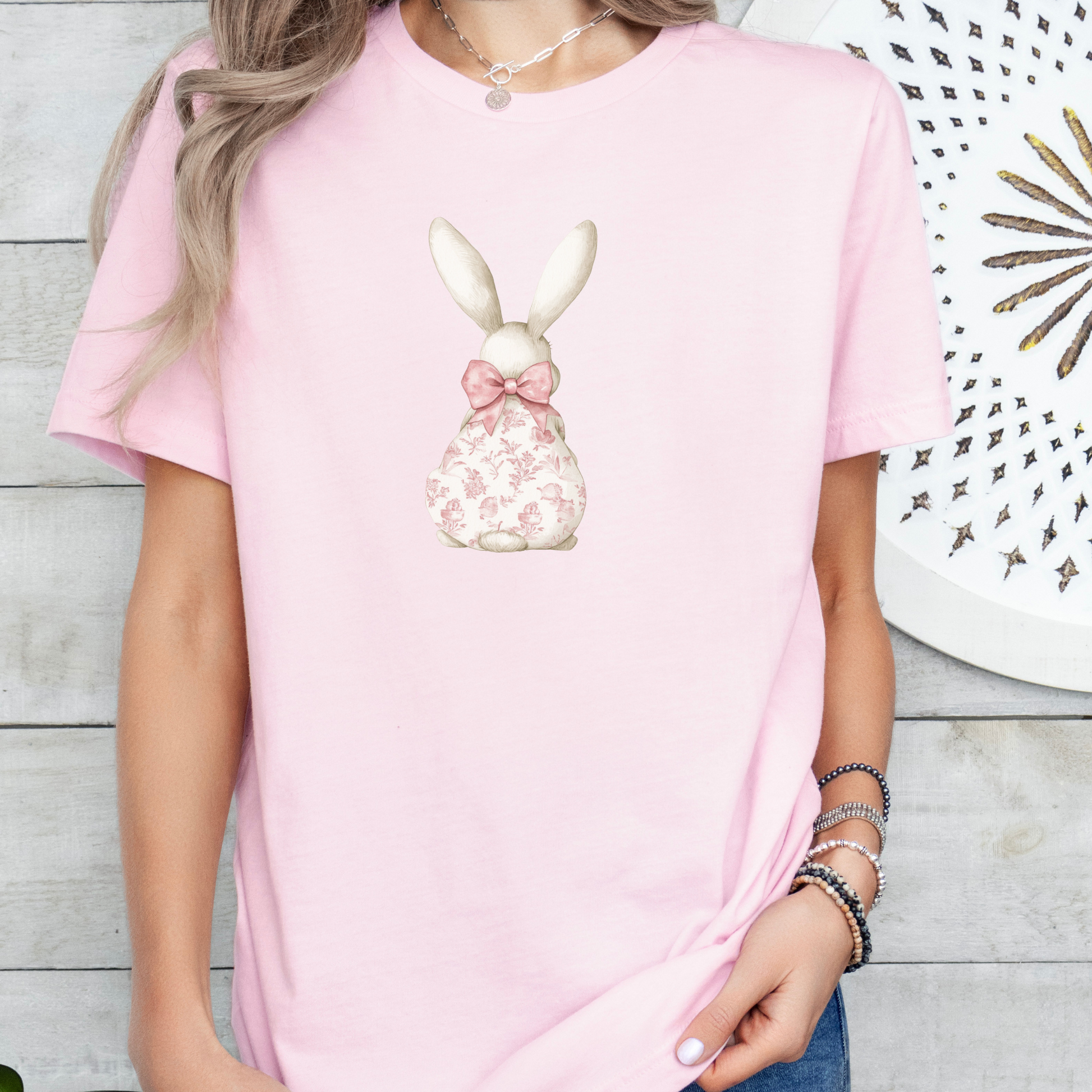 Floral Bunny Coquette Graphic T-shirt