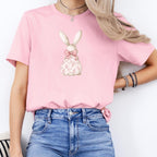 Floral Bunny Coquette Graphic T-shirt