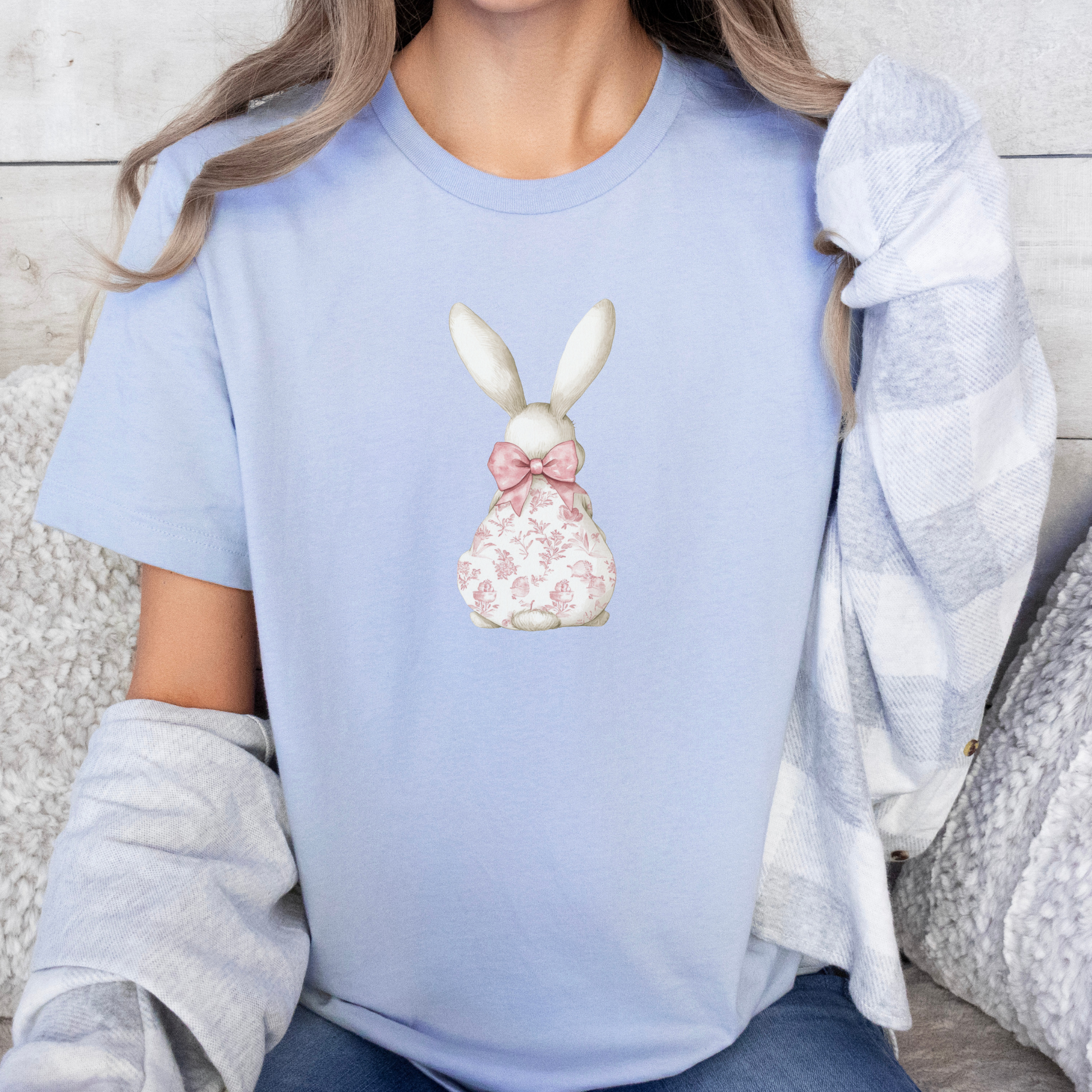 Floral Bunny Coquette Graphic T-shirt