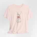 Floral Bunny Coquette Graphic T-shirt