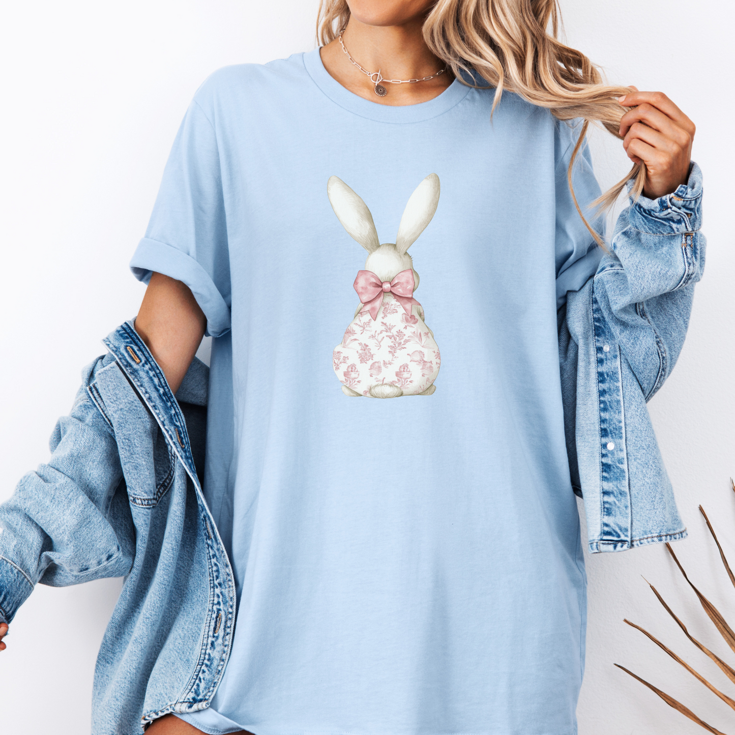 Floral Bunny Coquette Graphic T-shirt