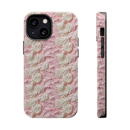 Frosted Magnetic iPhone Case – Pink Whipped Frosting Design with Sprinkles
