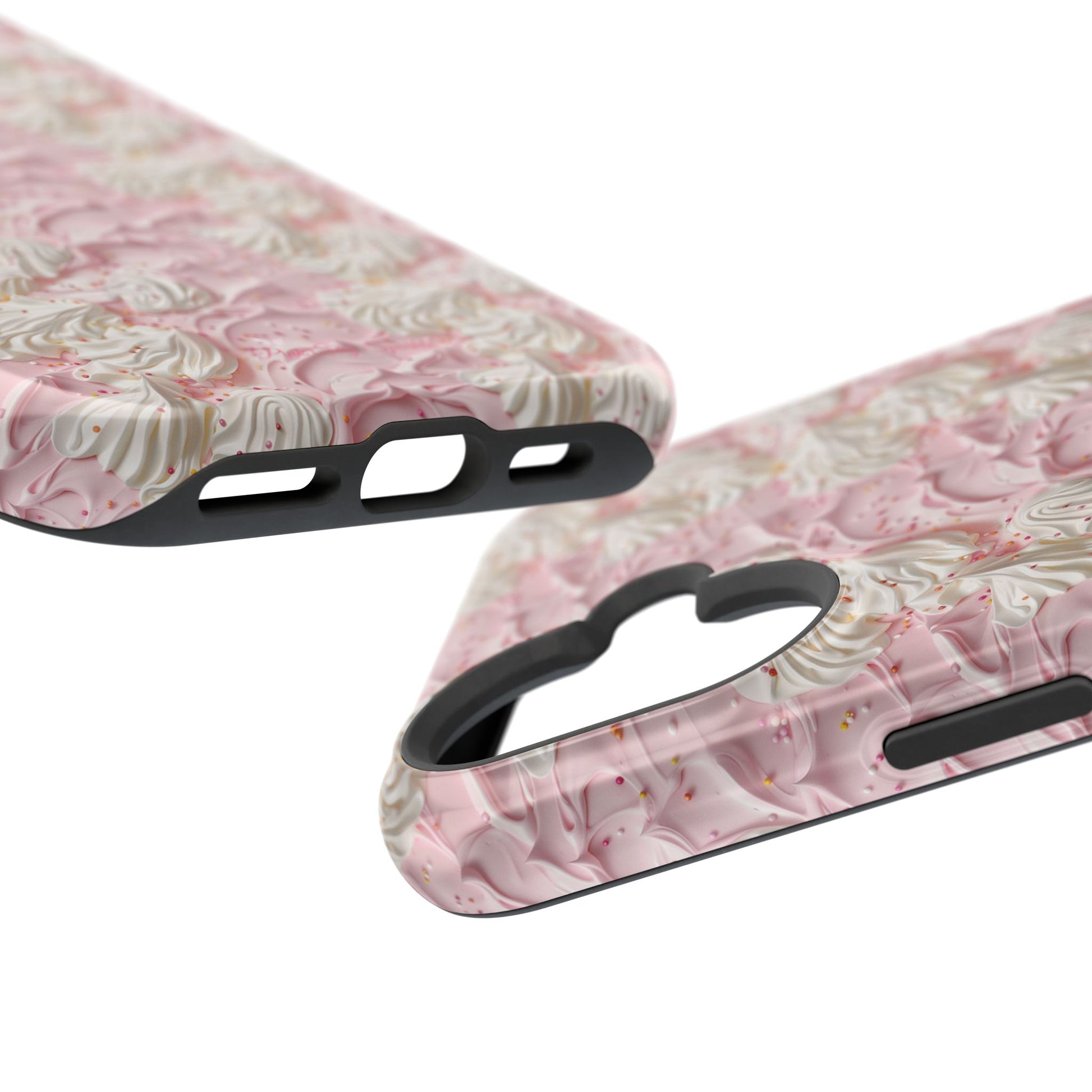 Frosted Magnetic iPhone Case – Pink Whipped Frosting Design with Sprinkles
