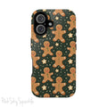 Gingerbread Dreams Magnetic iPhone Case featuring whimsical gingerbread cookies and a festive holiday design in warm, cozy colors. Compatible with iPhone models 13, 14, 15, and 16, this durable case is both stylish and protective, perfect for spreading holiday cheer.