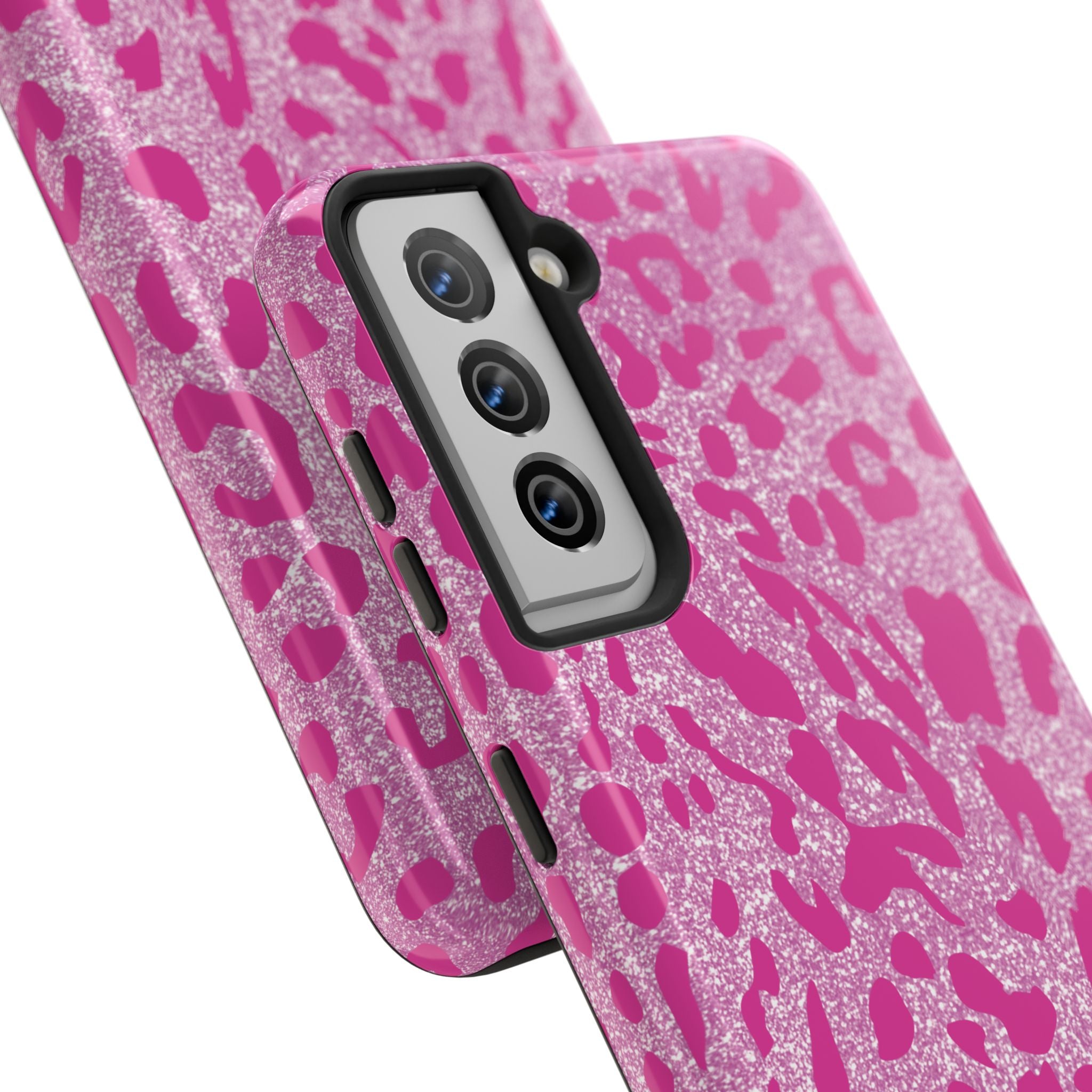 Glitter Pink Leopard Tough Samsung Galaxy Phone Case