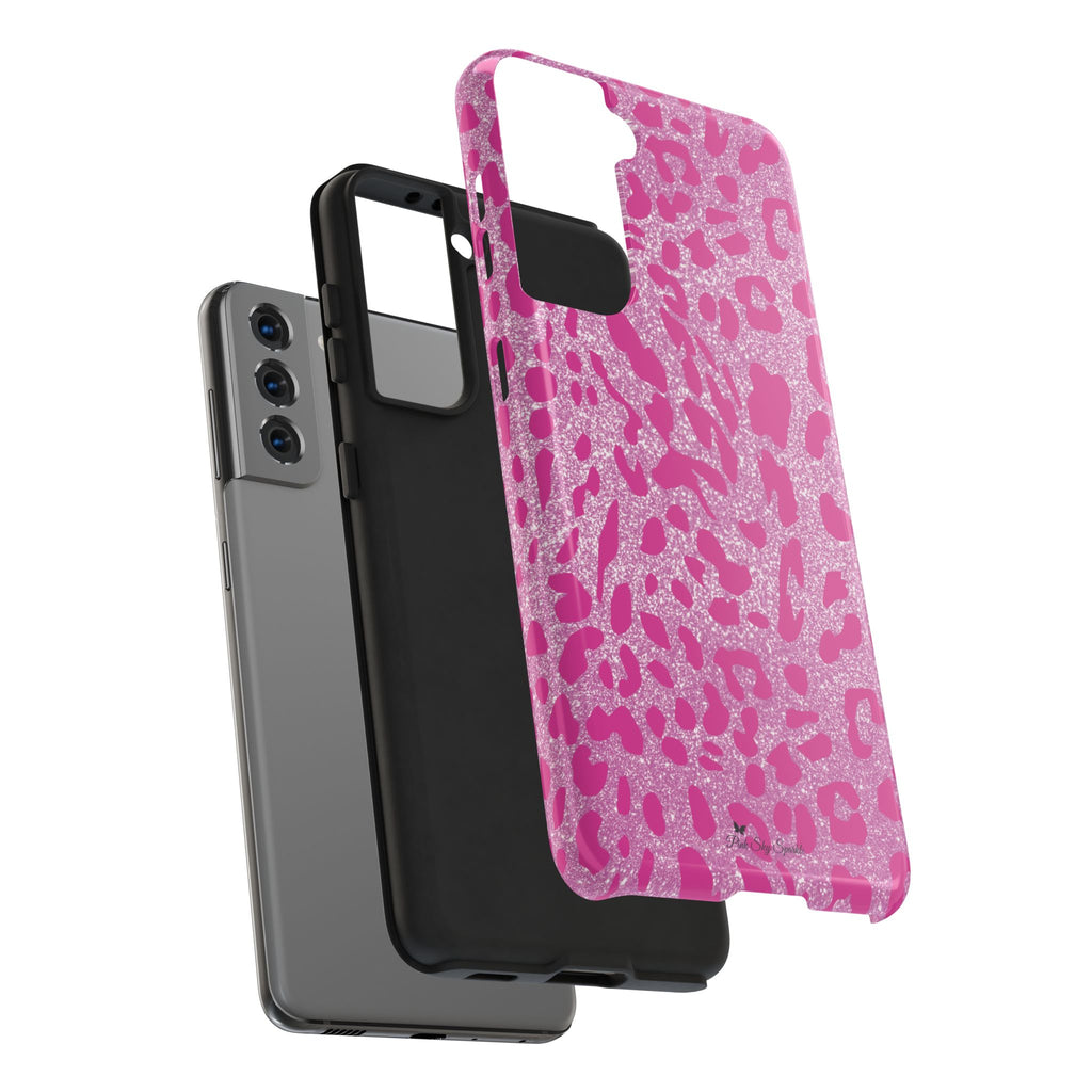 Glitter Pink Leopard Tough Samsung Galaxy Phone Case