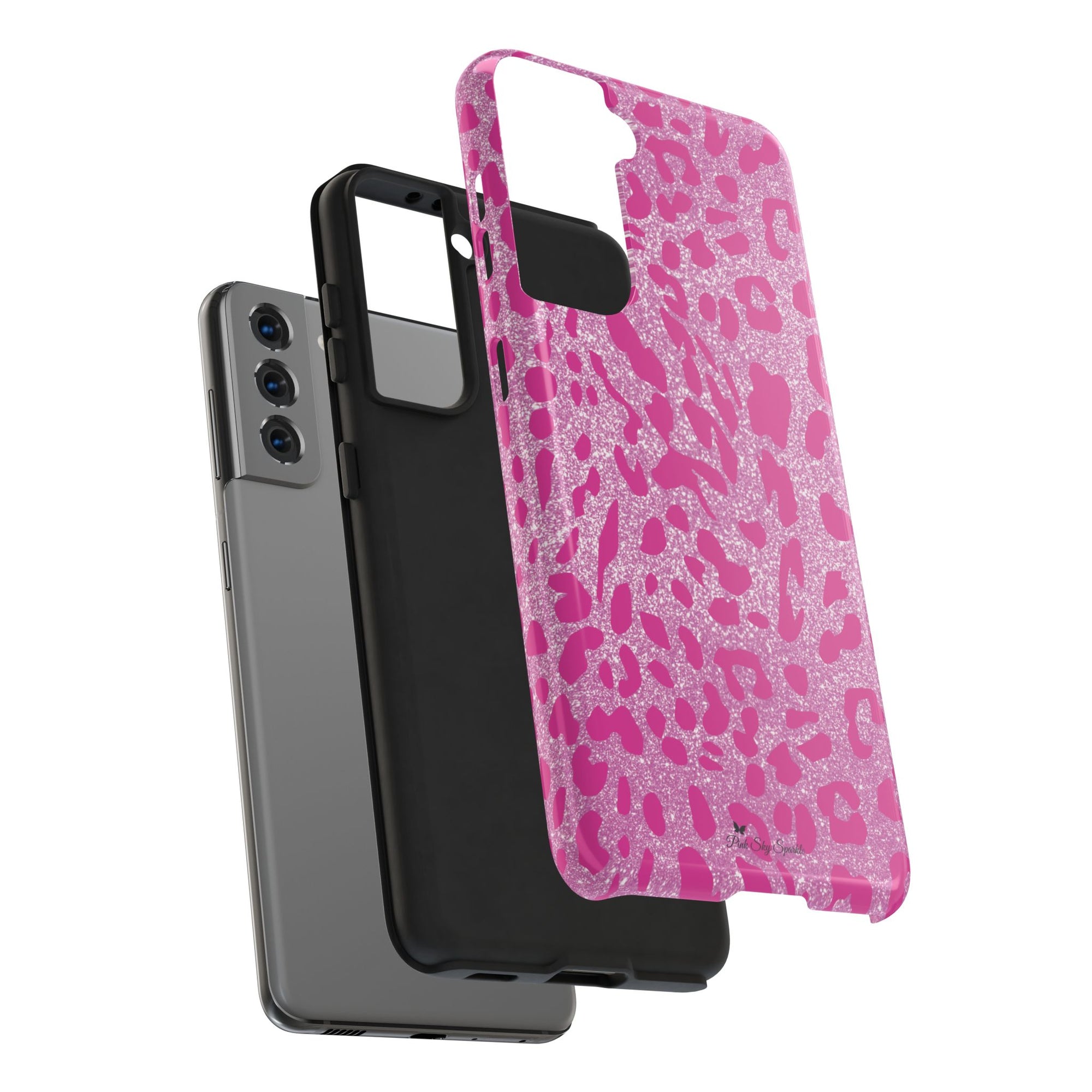 Glitter Pink Leopard Tough Samsung Galaxy Phone Case
