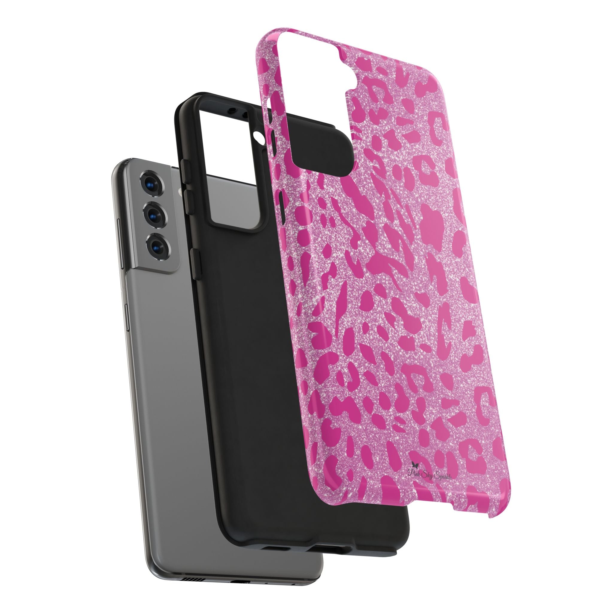 Glitter Pink Leopard Tough Samsung Galaxy Phone Case