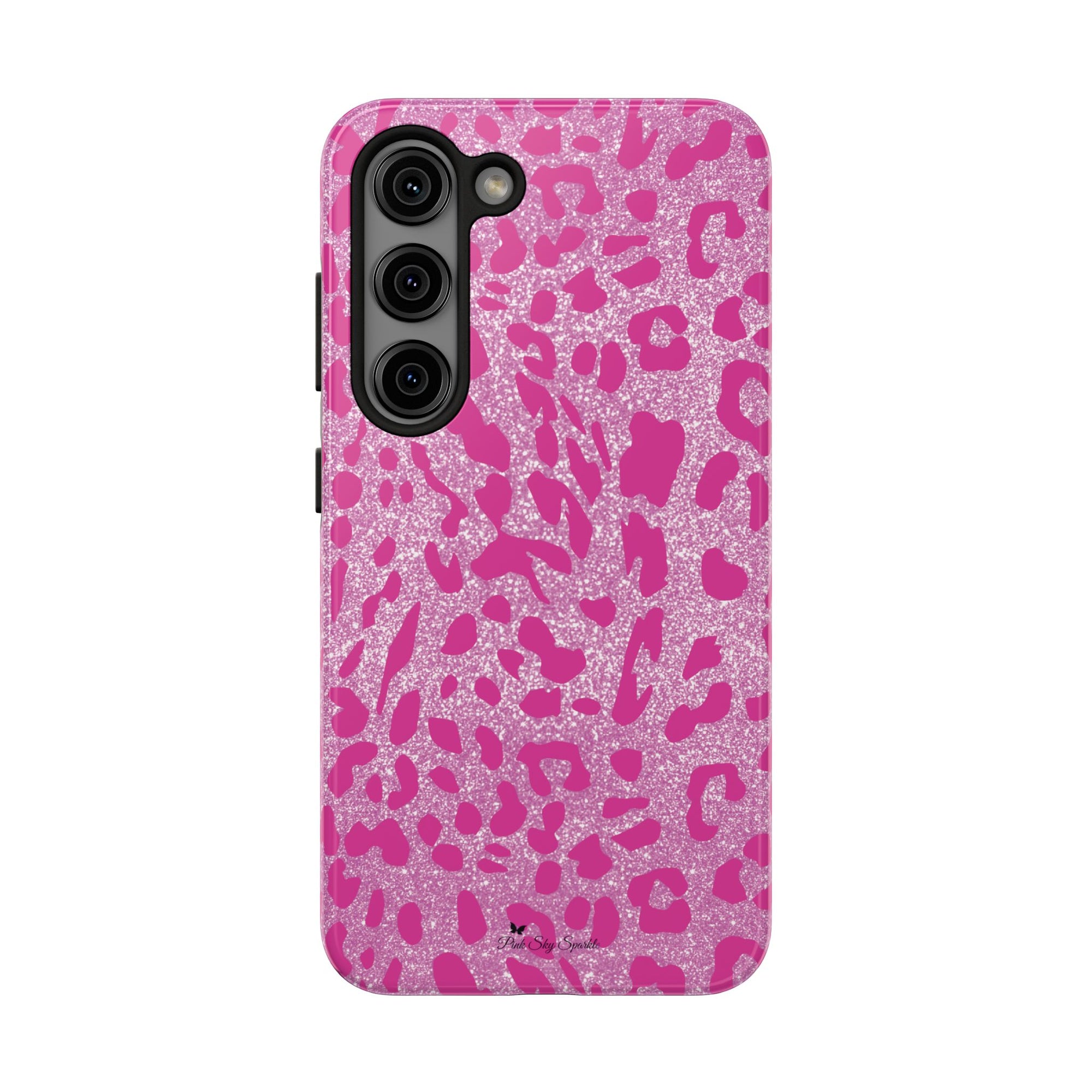 Glitter Pink Leopard Tough Samsung Galaxy Phone Case