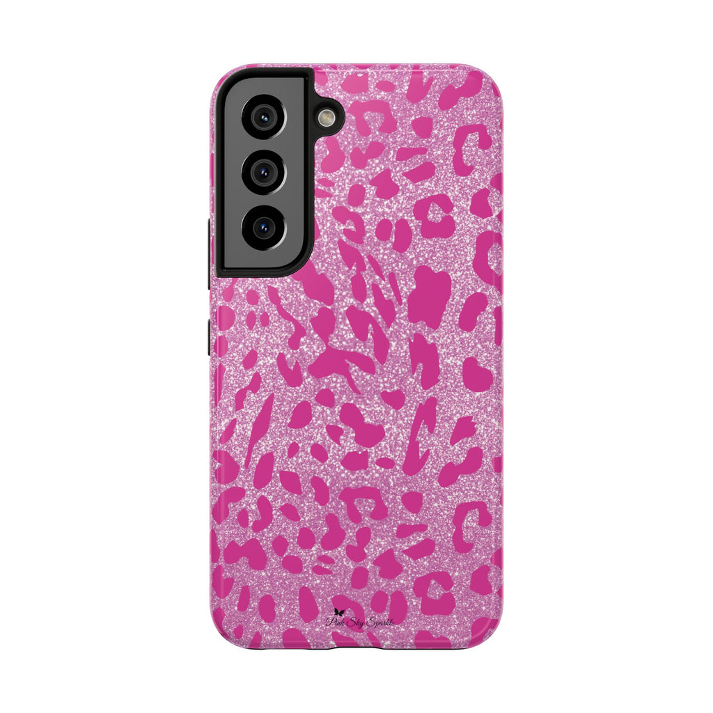 Glitter Pink Leopard Tough Samsung Galaxy Phone Case
