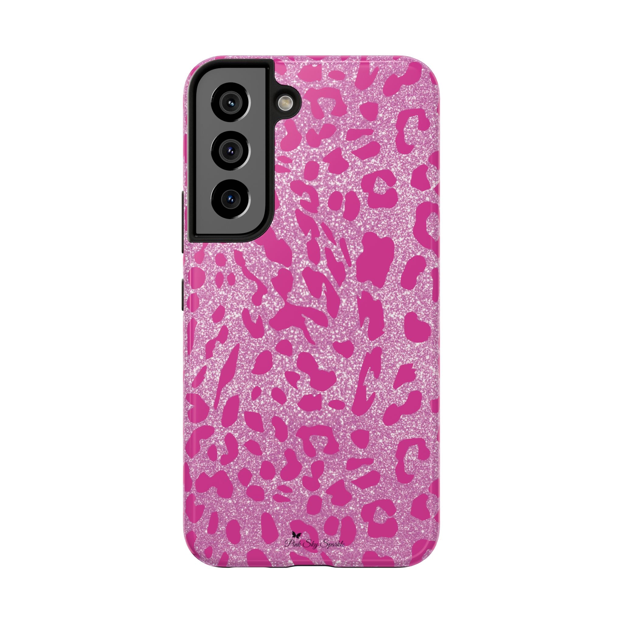 Glitter Pink Leopard Tough Samsung Galaxy Phone Case