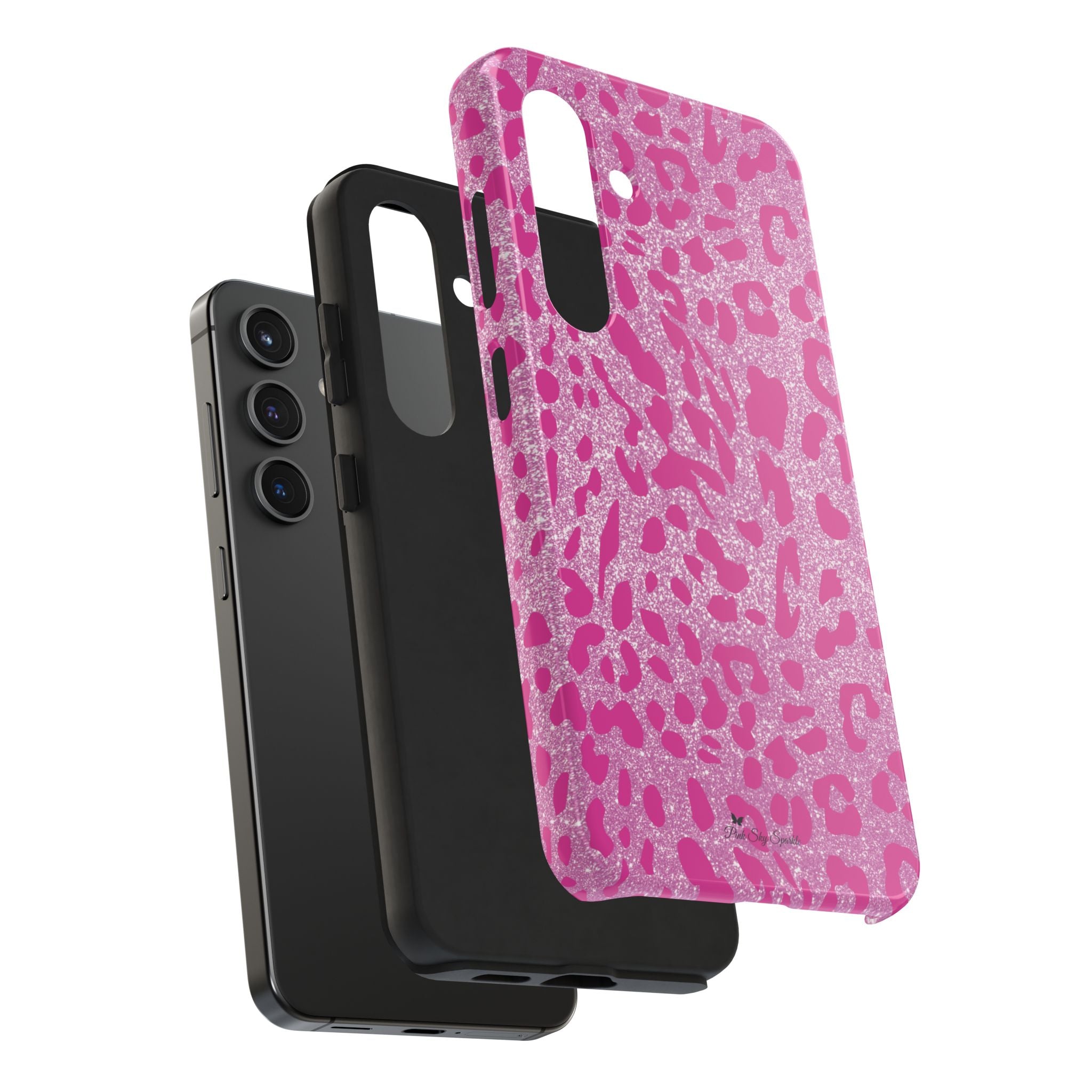 Glitter Pink Leopard Tough Samsung Galaxy Phone Case