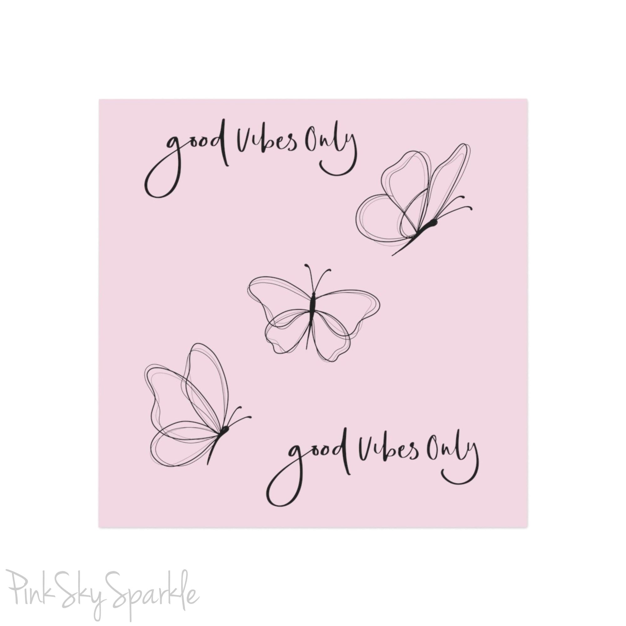 Good Vibes Butterfly Square Magnet