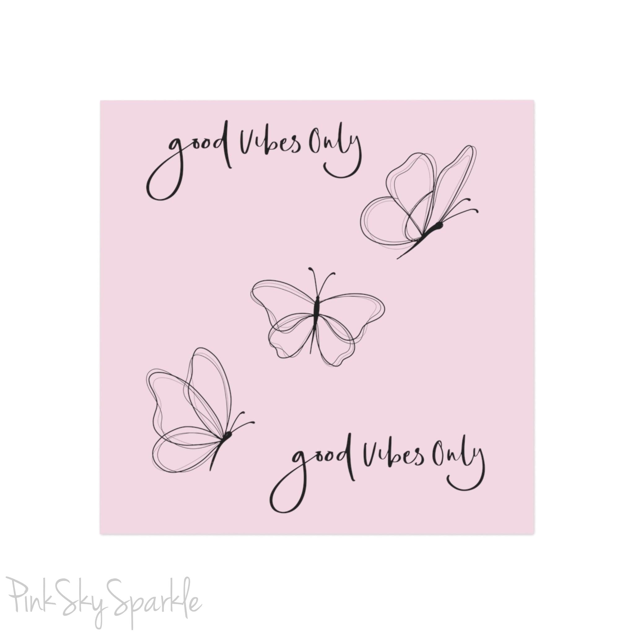 Good Vibes Butterfly Square Magnet