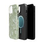 Green Seagull Print Magnetic iPhone Case