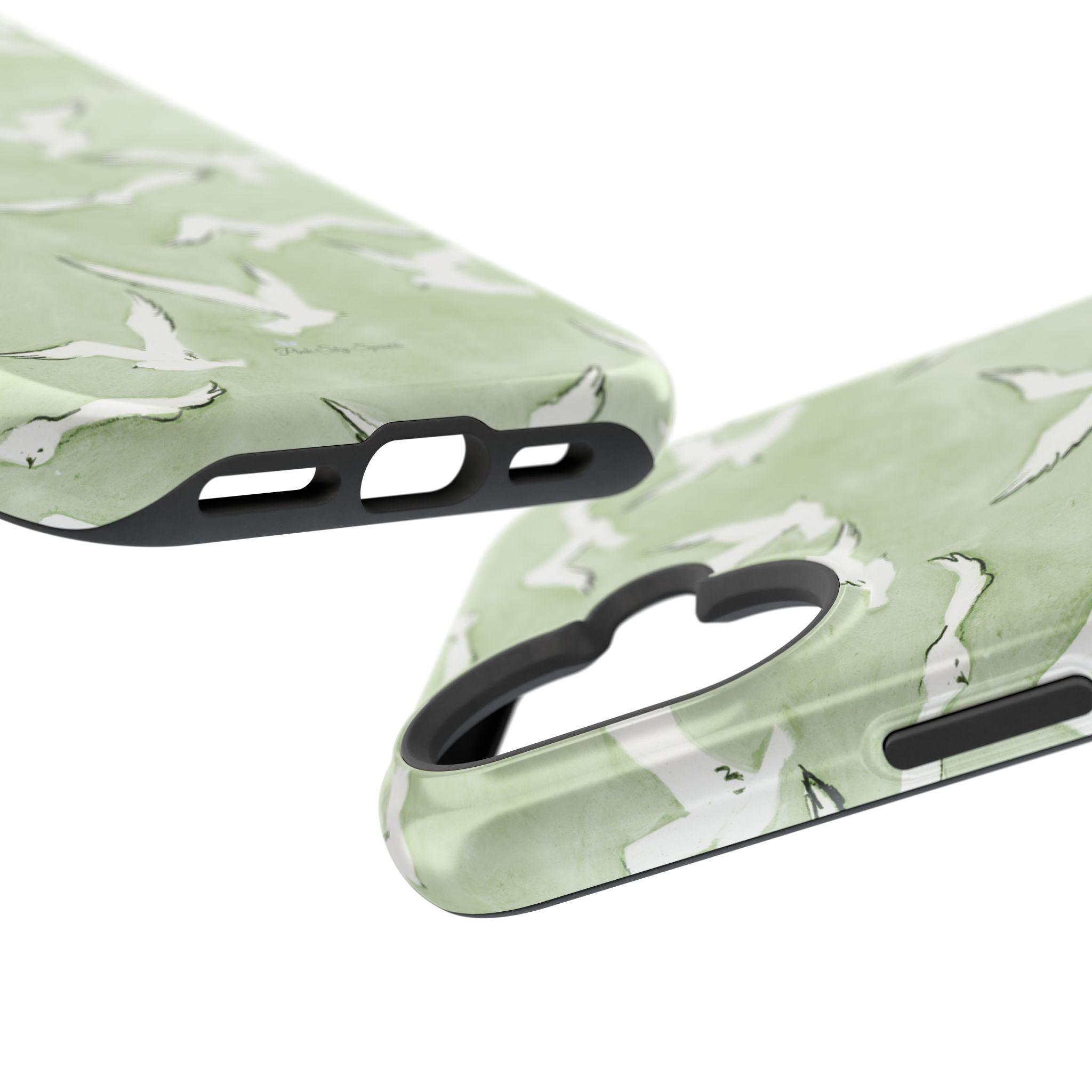 Green Seagull Print Magnetic iPhone Case