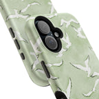 Green Seagull Print Magnetic iPhone Case