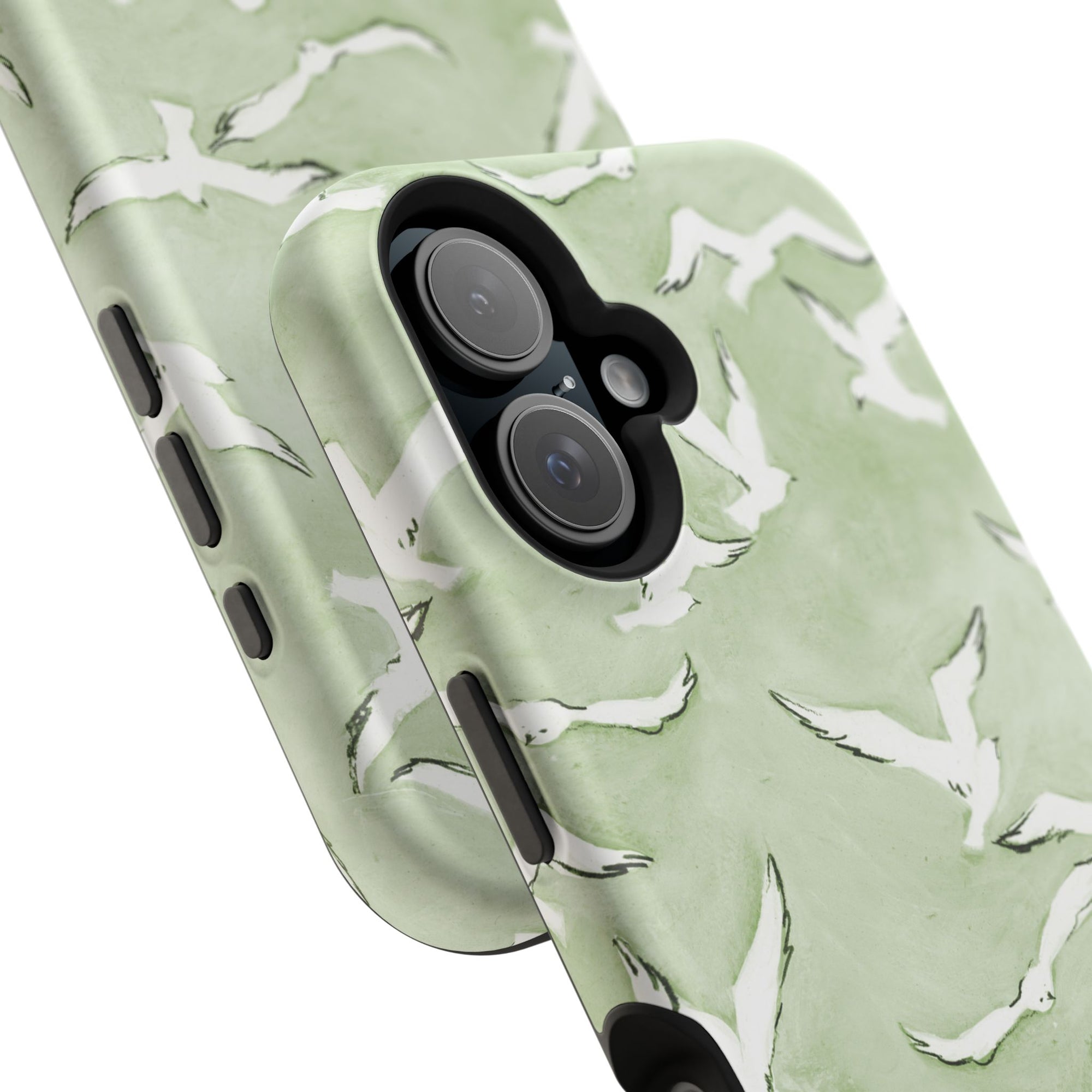 Green Seagull Print Magnetic iPhone Case