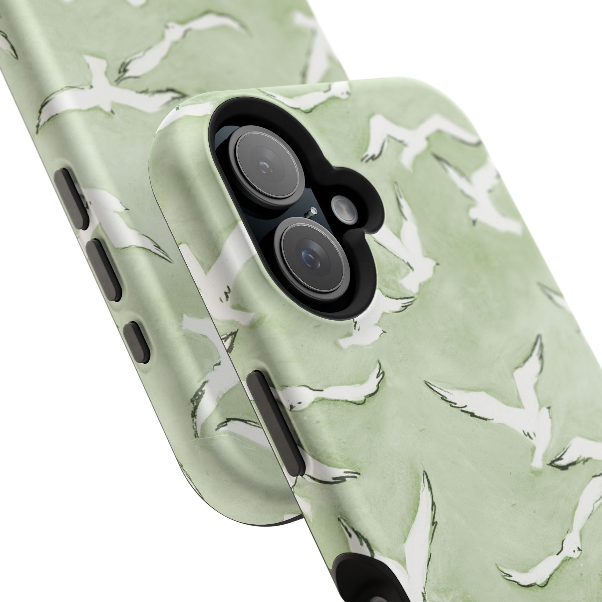 Green Seagull Print Magnetic iPhone Case